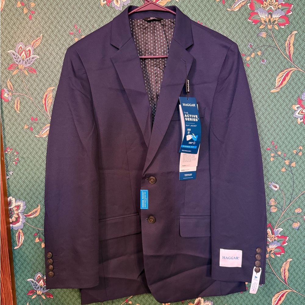 Haggar Men's Dark Blue Trench Coat
